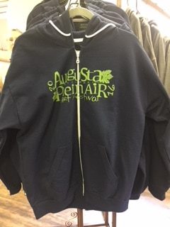 Plein Air Hoodie – Charcoal with Green Writing